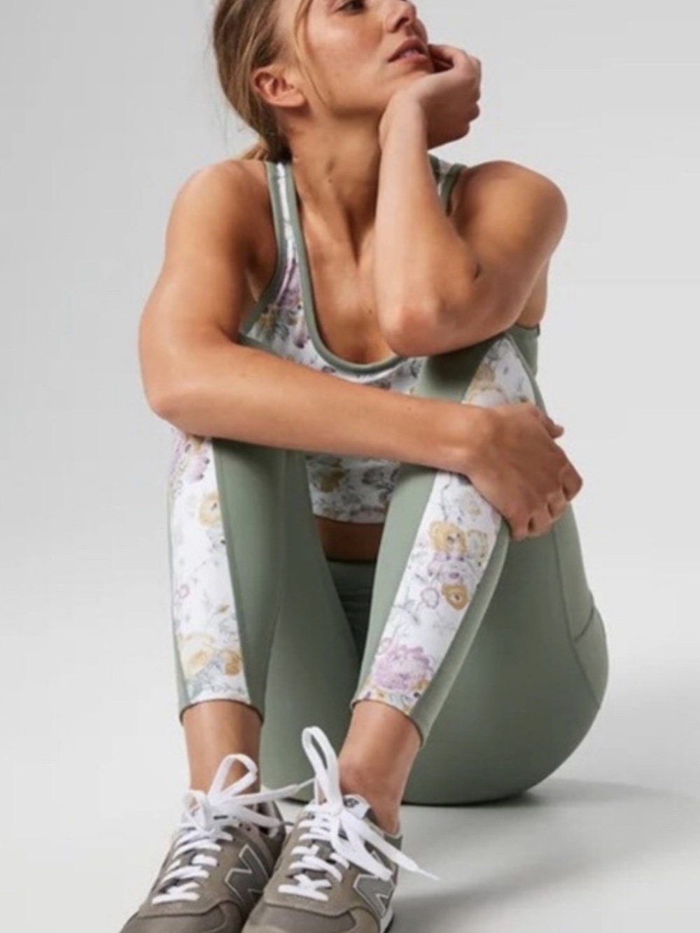 Tuckernuck Floral Tank & Leggings Set Size Small Athleisure Activewear Coquette